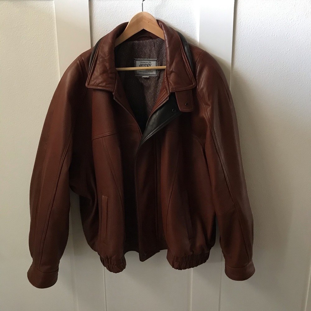 Men’s Leather Bomber Jacket